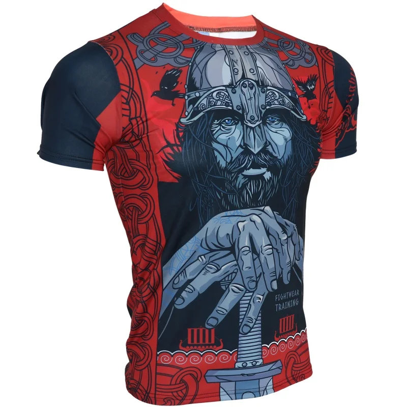 Fight Sports Quick-Drying T-shirt MMA Beard Uncle Short Sleeve Running Muscle Exercise Comprehensive Fighting Training Muay Thai