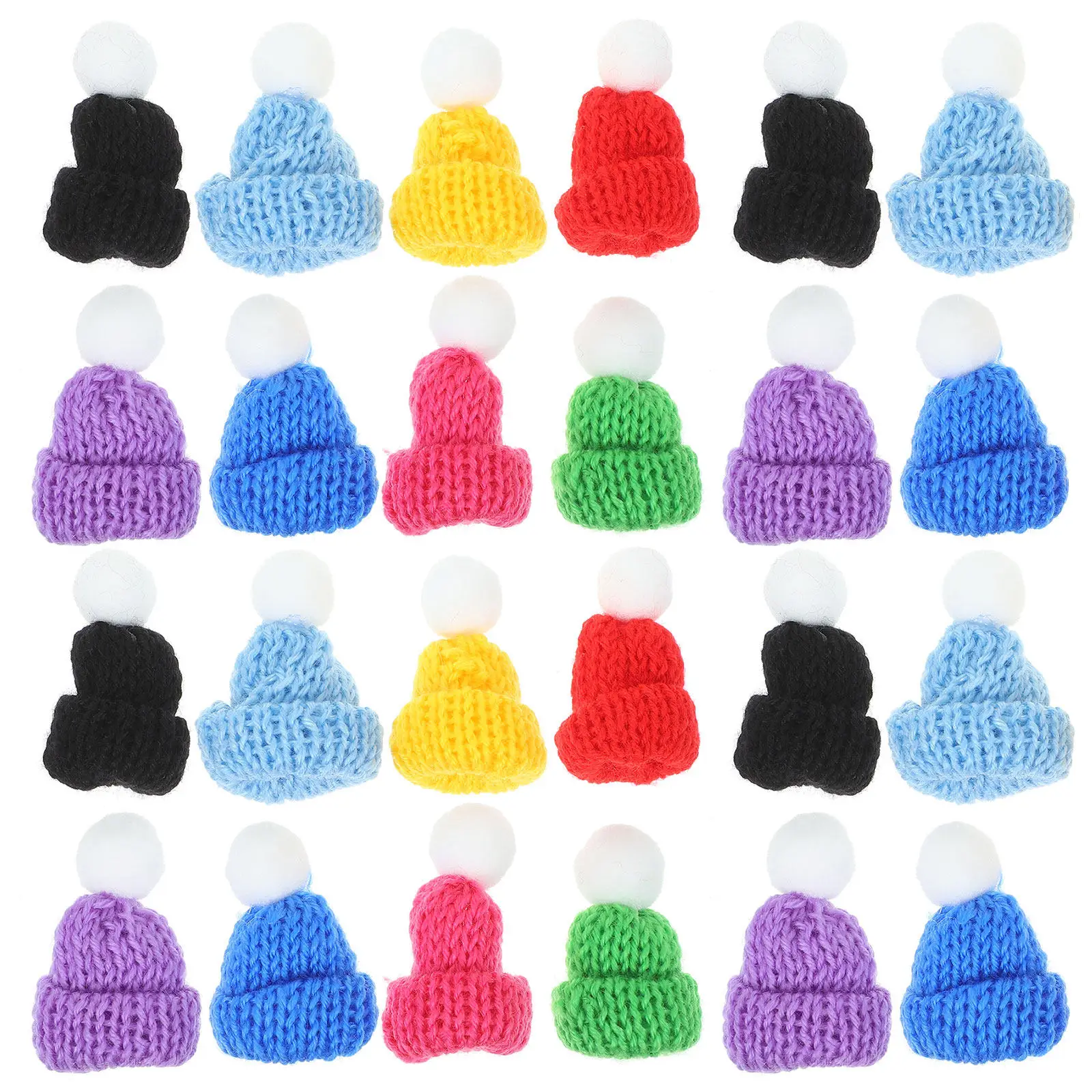 

40Pcs Woollen Mini Santa Hat DIY Supplies for Christmas Decor Creative Handmade Ornament Phone Case Clothes Bags Shoes