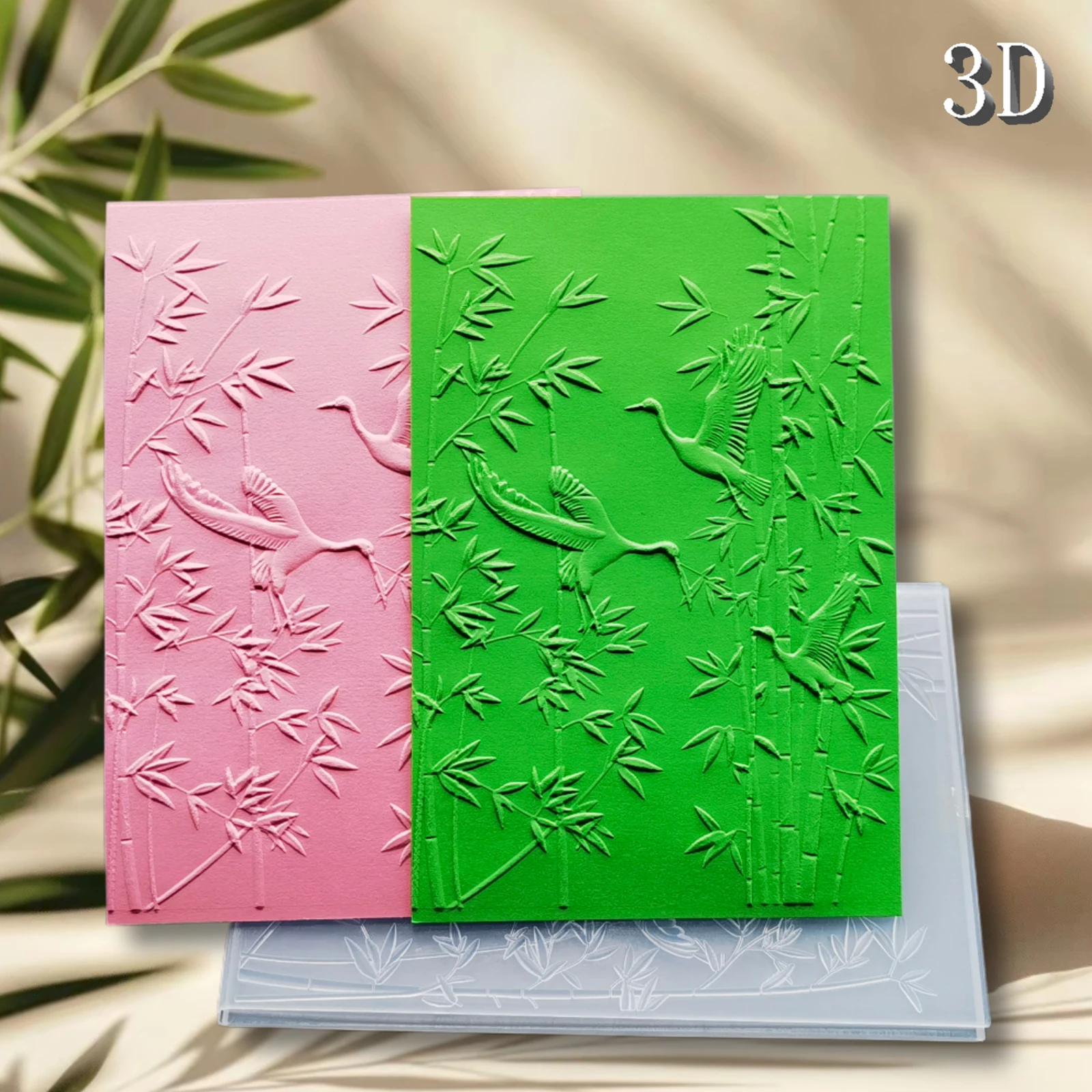 3D-geprägter Ordner für Hintergrundtafel-Design von „One Lin Cuiyi, Several Strands of Crane Shadows“ – DIY-Scrapbook-Bastelbedarf