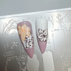 XMQ STAMPING PLATESNAIL ART TIGER LILY TEMPLATE IMAGEPLATES