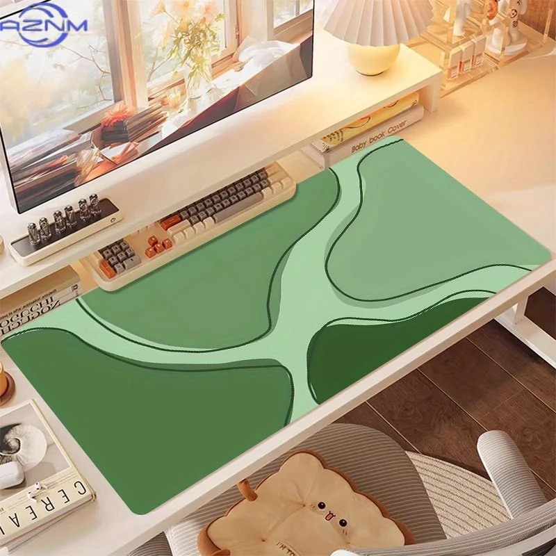 1pc Large XL River Forks Desk Mat - Abstract River Network Design Non-Slip Rubber Base & HD Printed Mouse Pad with Stitched Edge