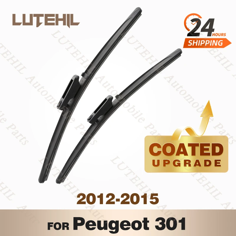 

LUTEHIL's Silicone Front Wiper Set For Peugeot 301 2012 - 2015 2013 2014 coated windshield wiper blade 24"+16"