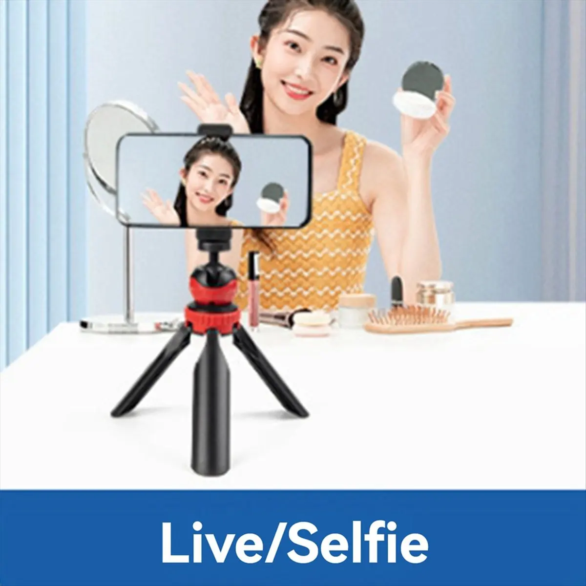【ELEVATE LIFE】Mini Mobile Phone Desktop Tripod with 360 Degree Ball Head Tripod Portable for DSLR, , Smartphones Black