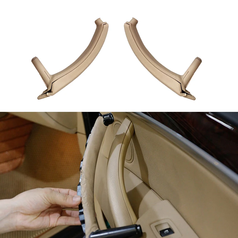 

1PCS Car Interior Door Handle with Leather Outer Cover Inner Handle Assembly for BMW X5 X6 E70 E71 E72 2007-2013 Car Interior