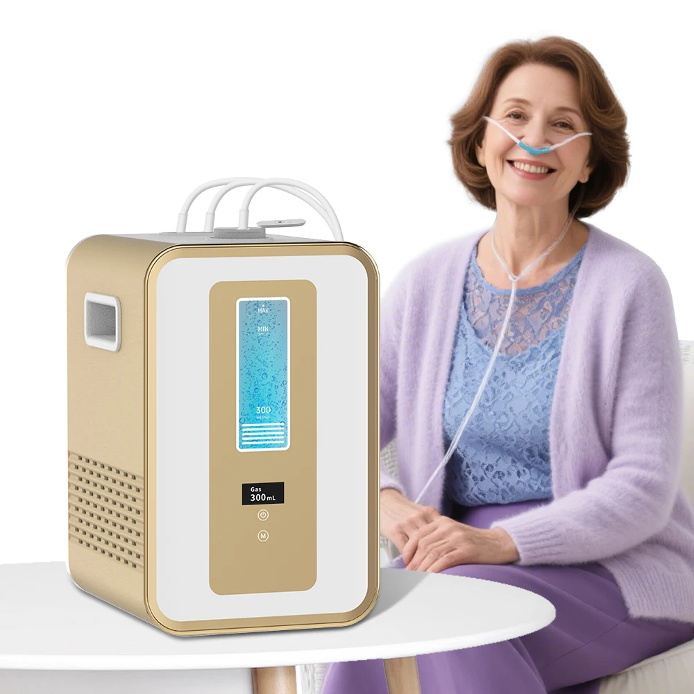 Cawolo 300ml Hydrogen Water Generator Hydrogen Inhalation Machine H2 O2 HHO Double Outlet Hydrogen Inhaler Breathing Device