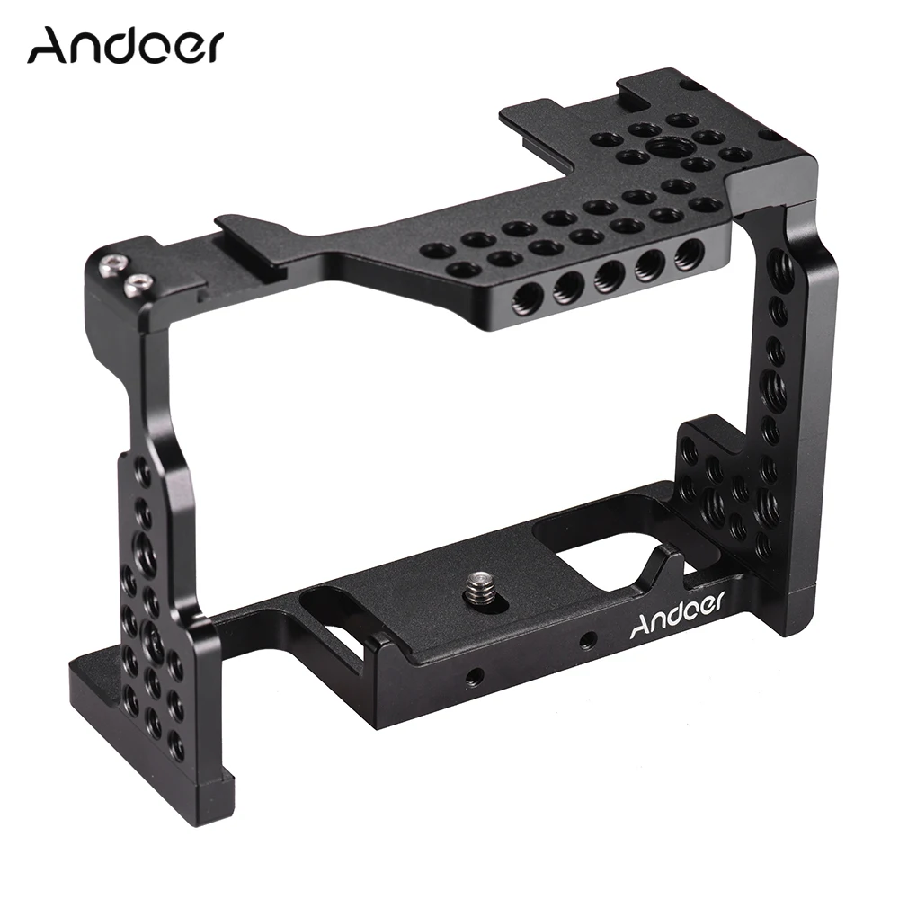 Andoer Camera Cage Video Film Movie Making Stabilizer Aluminum Alloy 1/4 Inch Screw for Sony A7II/A7III/A7SII/A7M3/A7RII/A7RIII