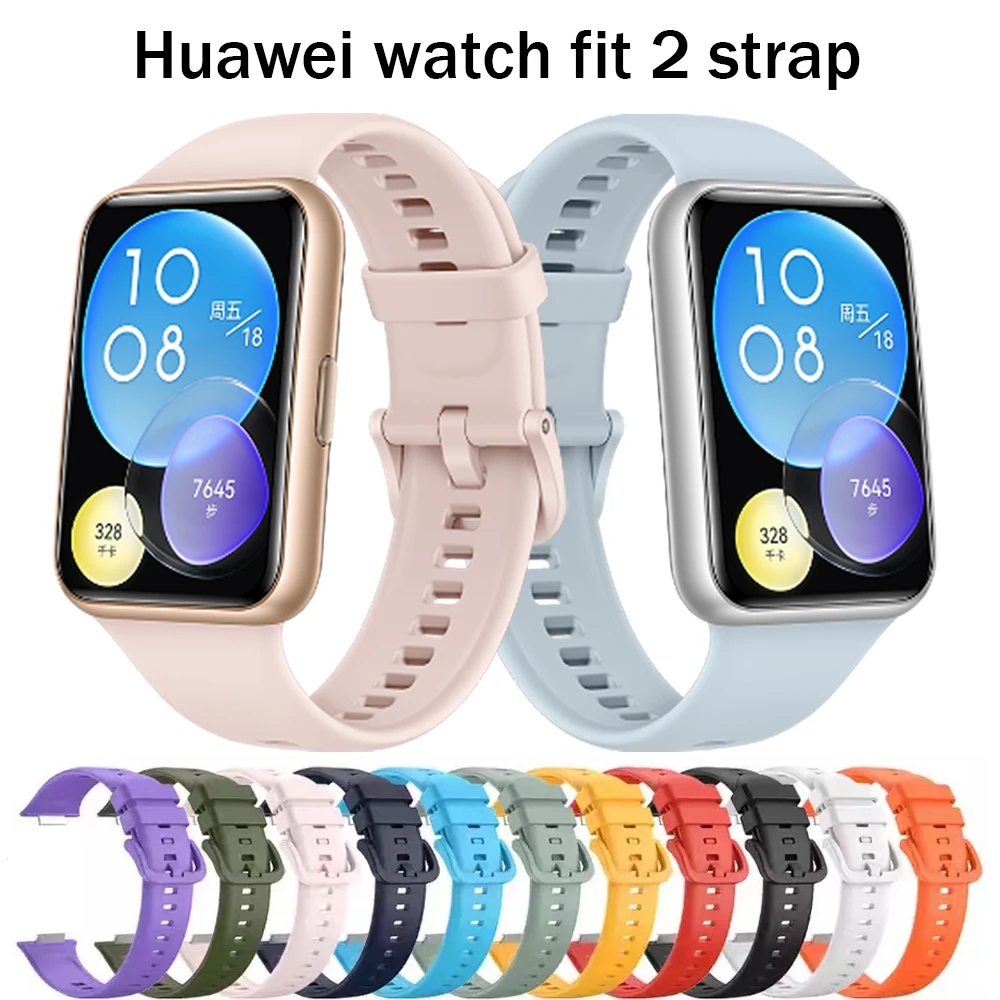 Silicone Band para Huawei Watch FIT 2, Smartwatch Strap, Pulseira de substituição, Acessórios Smartwatch, Novo