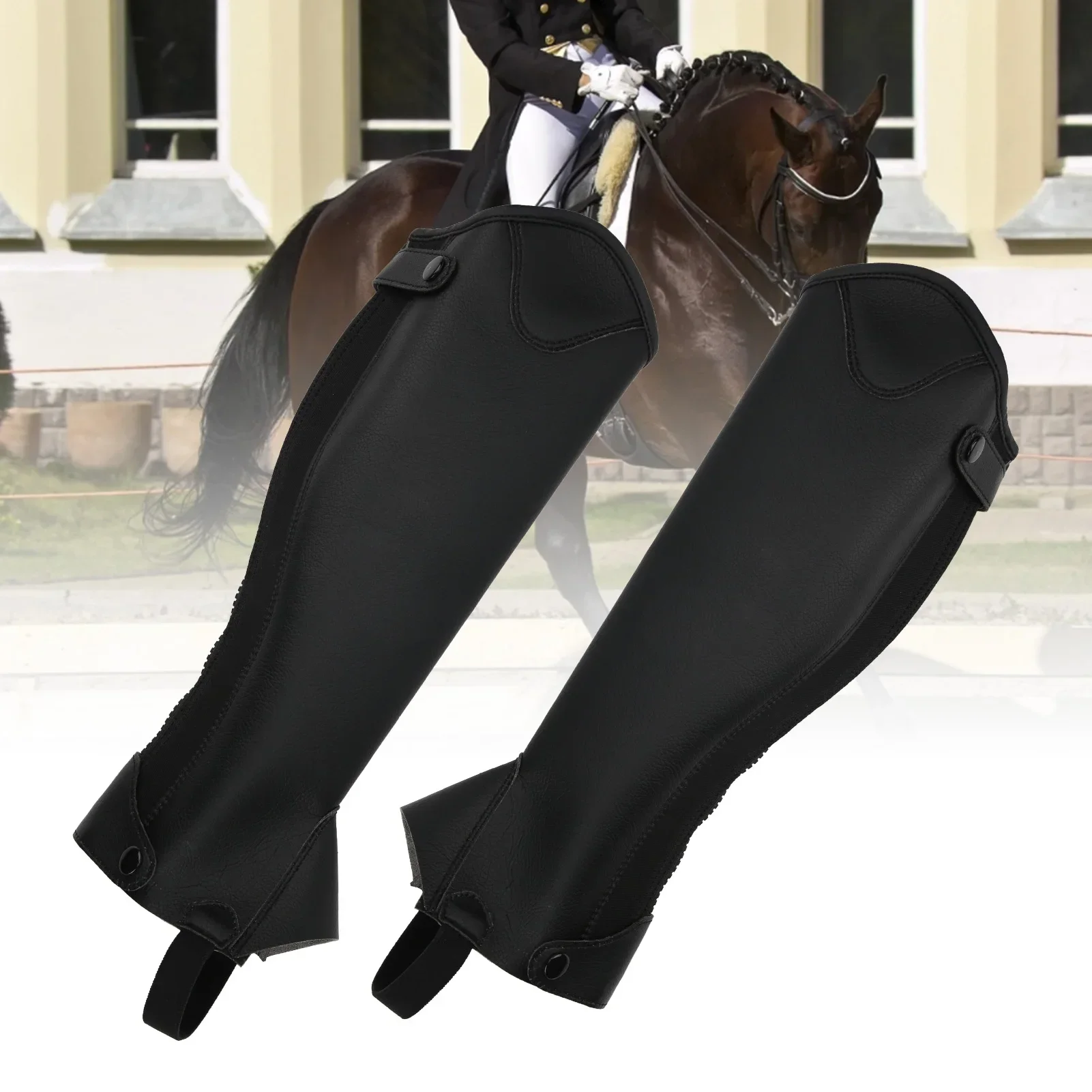 Super Fiber PU Leather Half Chap Horse Riding Body Protector Equipment For Adults