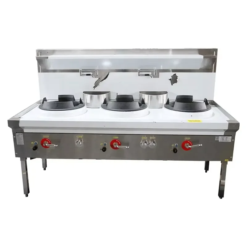 Stainless Steel High Pressure Gas Wok Burner Commercial Kitchen Equipment Heavy Duty Stir Fry Stove for Restaurant Use