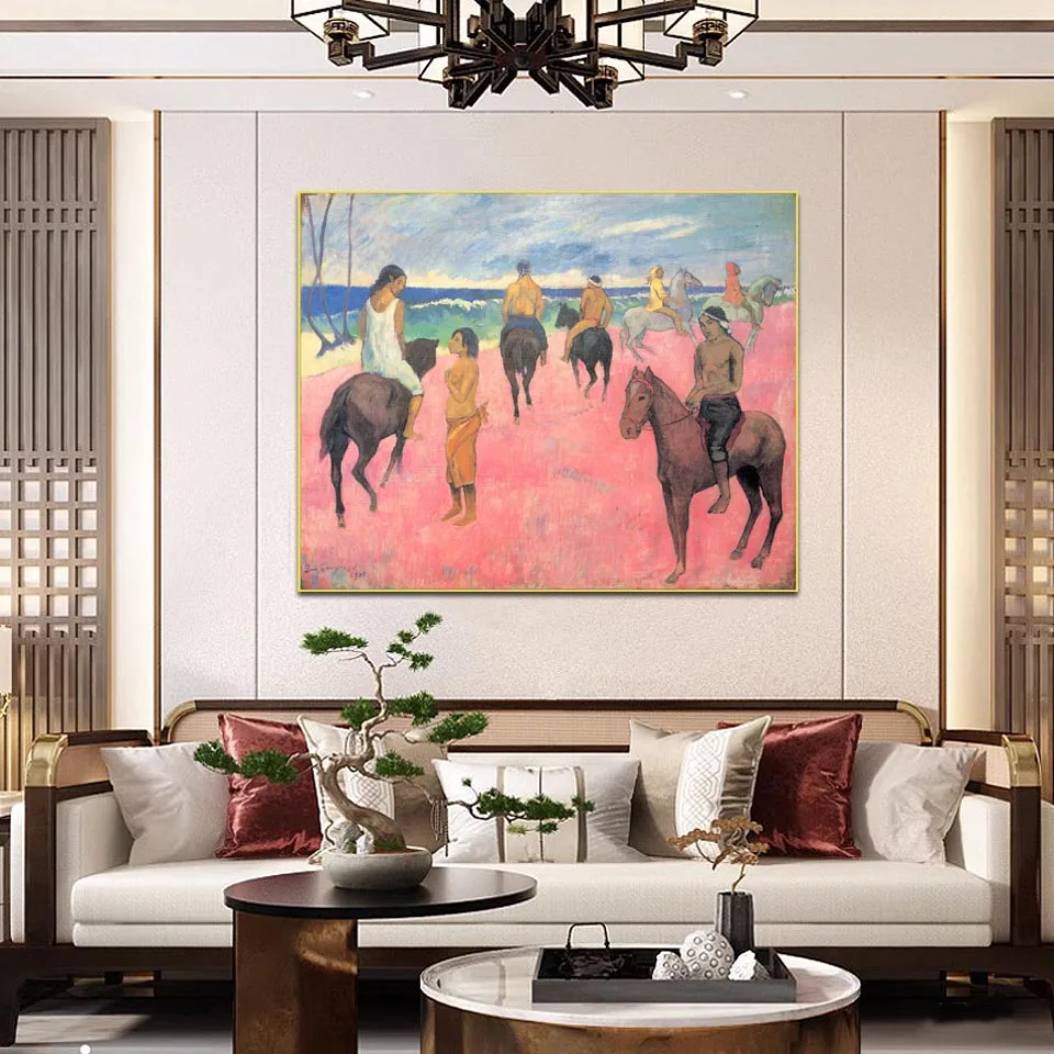 

Paul Gauguin famous painting reproduction Riders on the Beach Hand painted art painting on canvas Decoration pictures room wall
