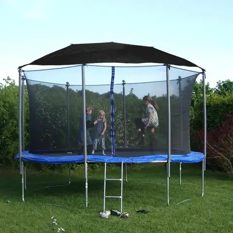 10ft Trampoline Top Cover Awning Black Trampoline Tent Cover Ceiling Accessories Tearproof Outdoor Trampoline Canopy for Park