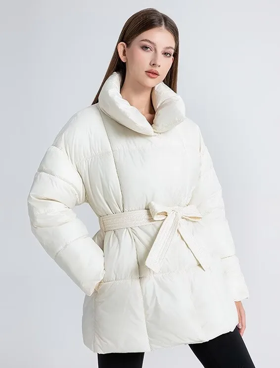 

Парки женские армейские осенние из полиэстера, однобортные абрикосовые лоскутные, с круглым вырезом, со сборками на пуговицах, средней длины, нежные