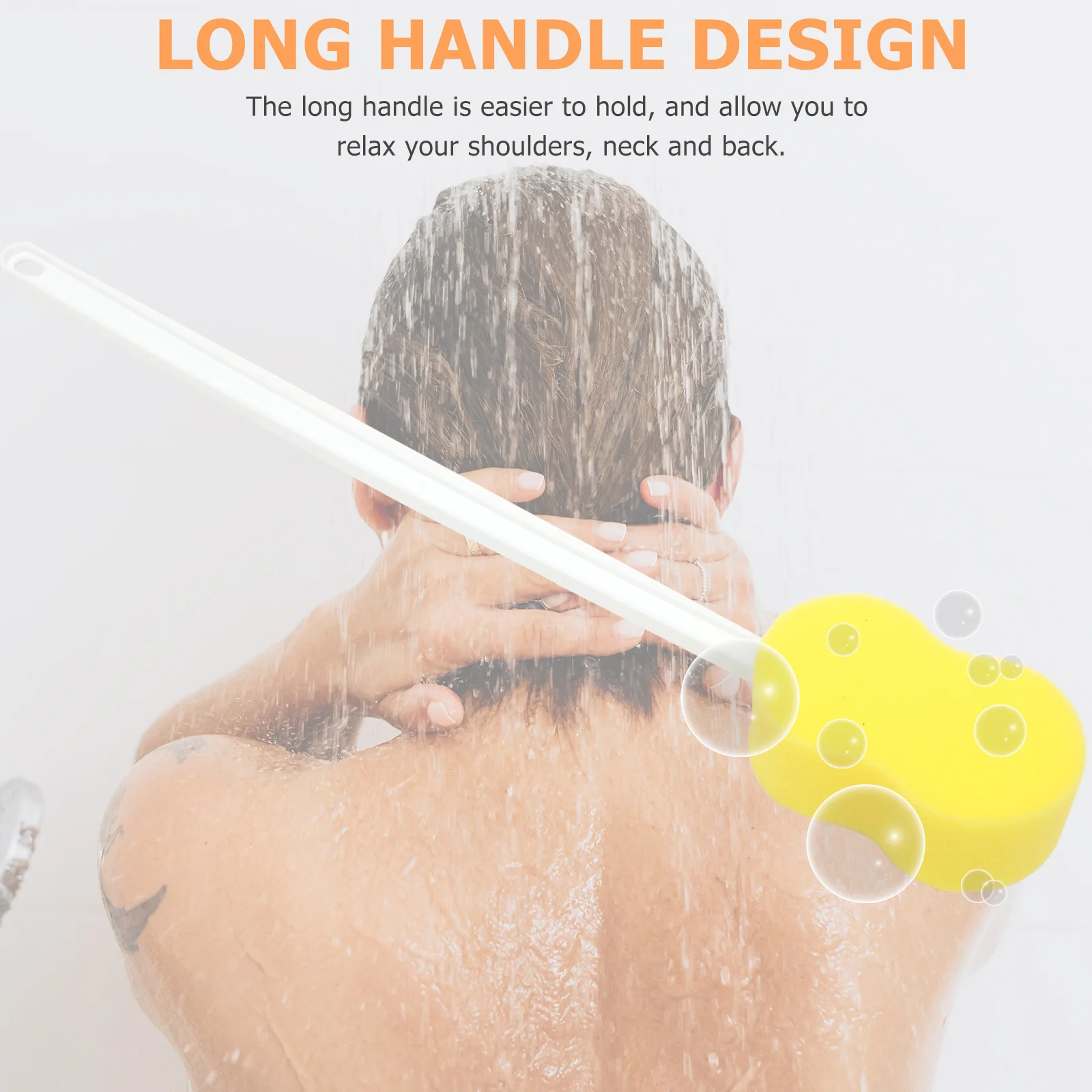 

Shower Brush with Long Handle for Back Cleaning Exfoliating Bath Scrubber for Body Wash Men and Women Elderly Friendly