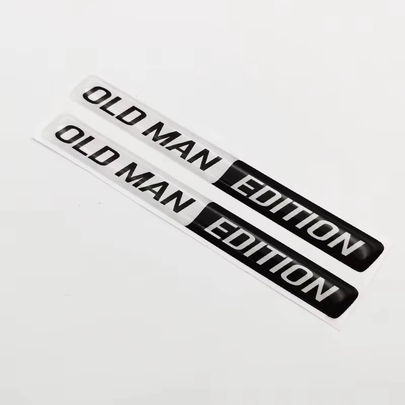 2pcs Old Man Edition 3D Epoxy Emblem Stickers Funny Car Decals For Fender Door Waterproof Universal Fit All Model image 5
