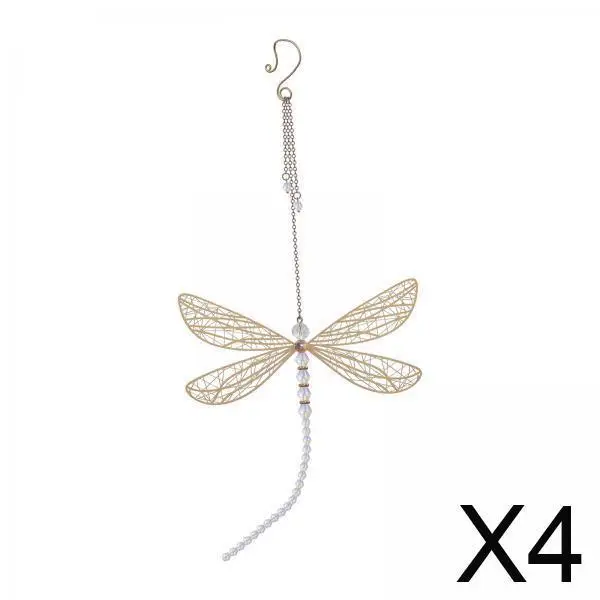 

4x Exquisite Glass Hanging Chandelier Adorned with Graceful Butterfly Charms for Home Decoration , Metal