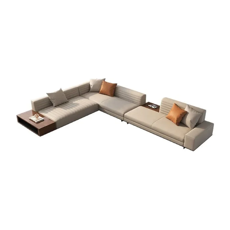 Italian minimalist Roger sofa size apartment living room first floor cowhide villa