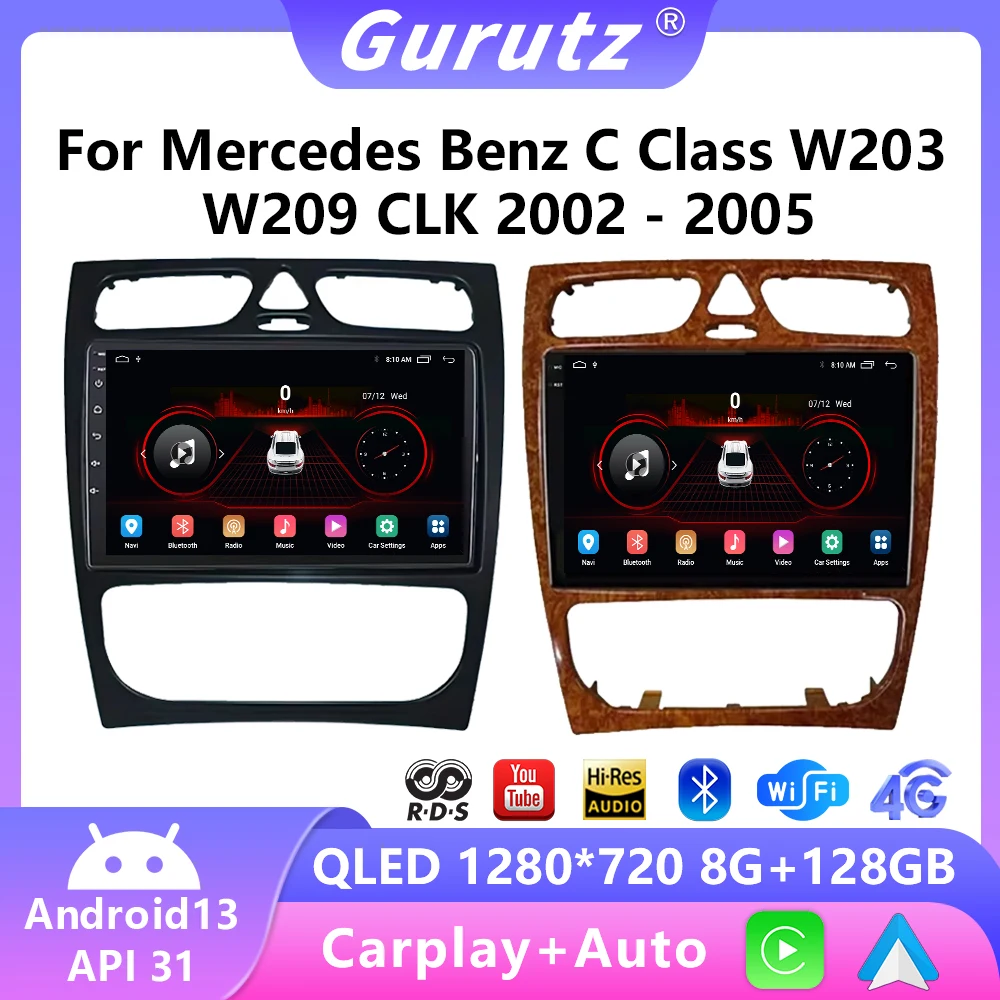 

Android GPS Navigation Radio For Mercedes Benz C Class W203 C200 C320 C350 CLK W209 2002 - 2005 Multimedia Video Player Carplay