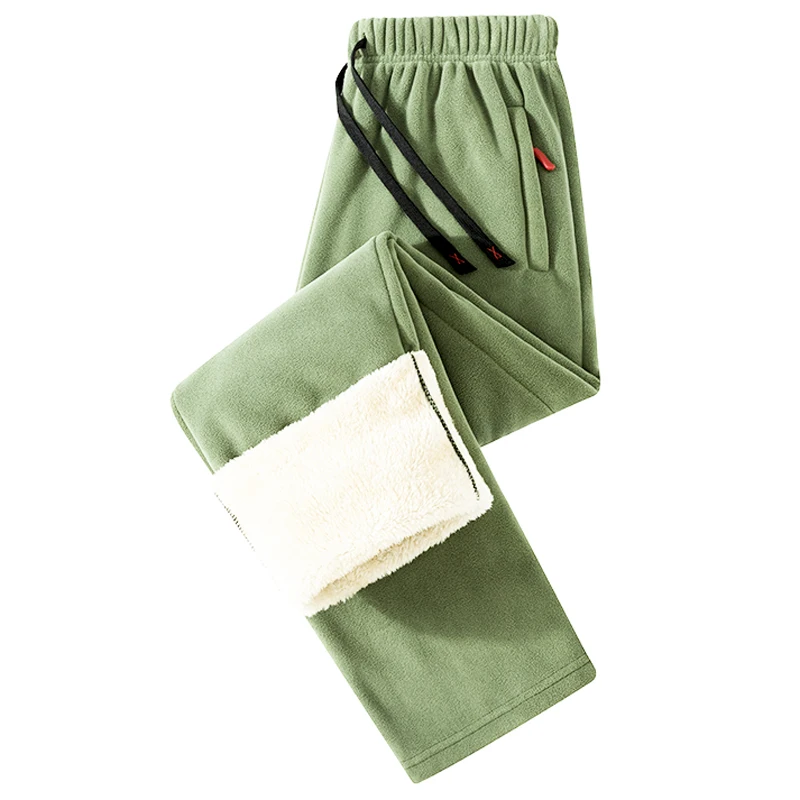 حجم كبير 7XL 8XL القطبية الصوف الرجال بانت الرباط الشتاء Sweatpants الذكور الدافئة الرياضة بنطلون عادية نحى شيربا مكبل بانت #4