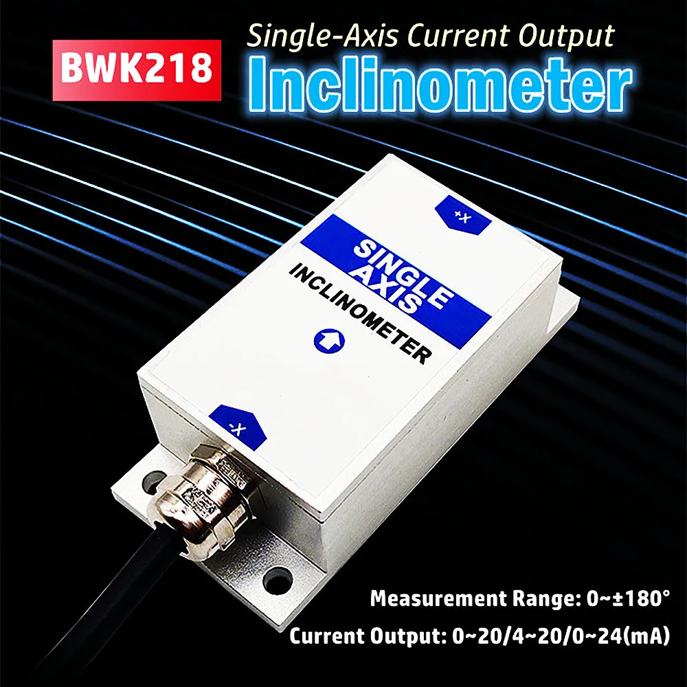 BWK218 Single Axis Inclinometer Accuracy 0.2° Resolution 0.02° Tilt Angle Sensor 4-20mA 0-20mA 0-24mA Inclination Sensor Module