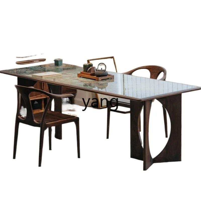 

LZR Black Walnut Solid Wood Rectangular Dining Table Vintage Dining Table