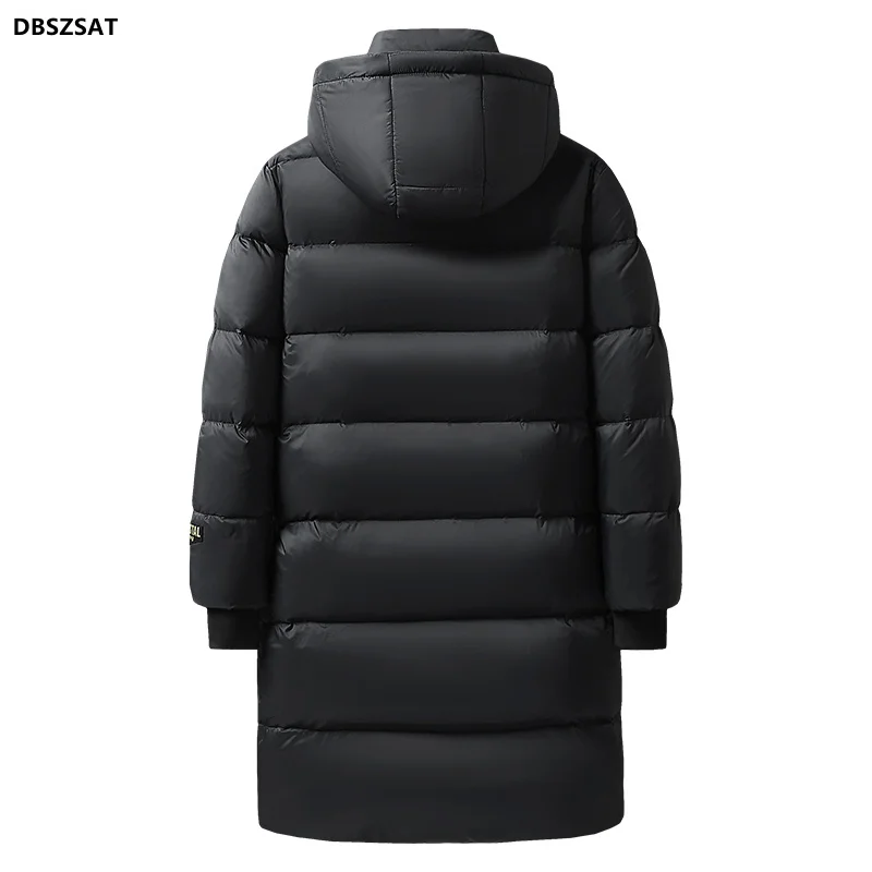 2025 Brand Clothing Men Winter Parka Long Section 2 Colors New Warm Thicken Jacket Outwear Windproof Coat Hooded Plus Size M-4Xl