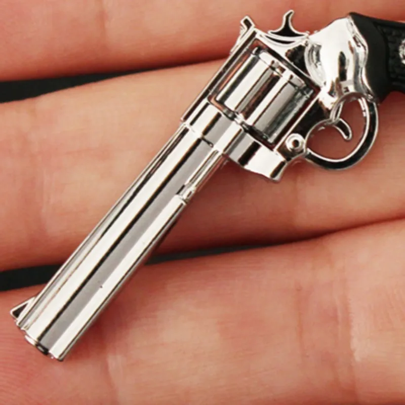 5cm Mini Pistol Gun Metal Keychain Pistol Revolver Shooting Gun Keychain Fidget Toy Gun Toy Christmas Gift DecorationToys