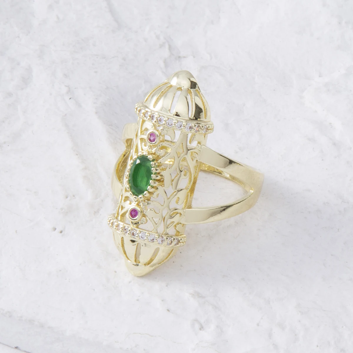 Hot Selling Accessory Wedding Jewelry Set For Women Green Decorative Stone Hollow Round Necklace Bracelet
