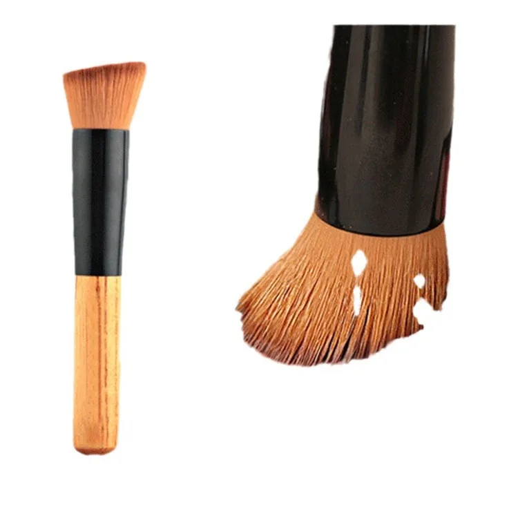 Venta caliente, brocha de maquillaje individual, cabezal plano oblicuo, brocha para base, crema Bb, brocha correctora, colorete, herramienta de belleza, fabricante, venta directa