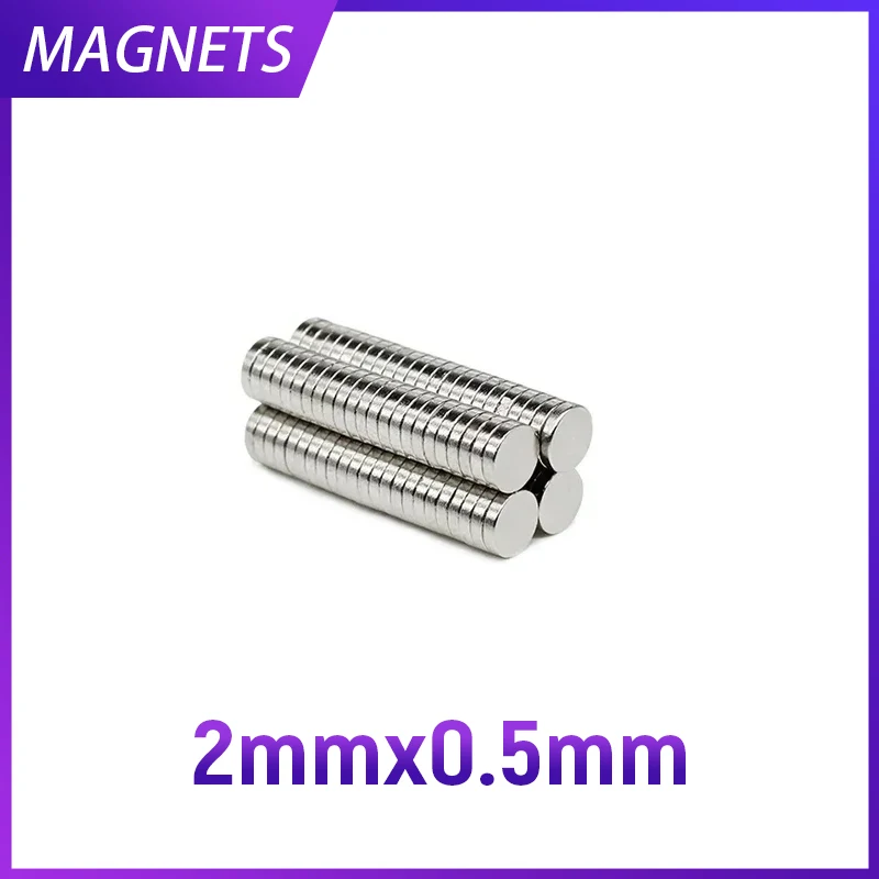 10-1000Pcs Small Round Magnet 2*0.5mm Neodymium Powerful Magnetic Permanent Magnet Mini Disc Magnet for Sound Field Electronics