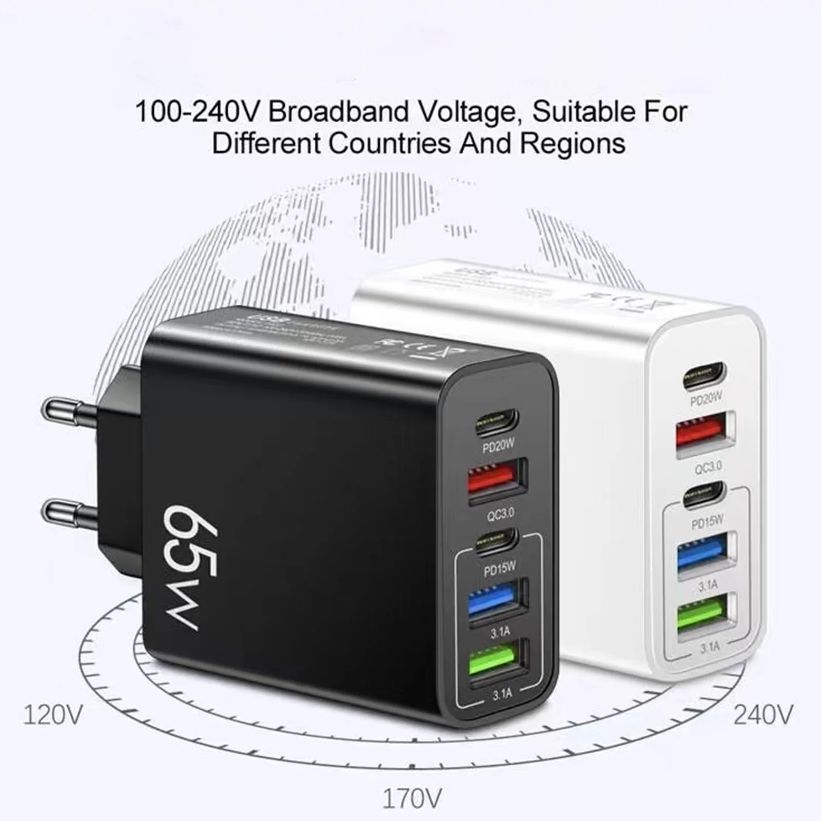 5 port  EU Standard USB  for All Phone Travel Portable Mobile Plug Charger Power Adapter Universal