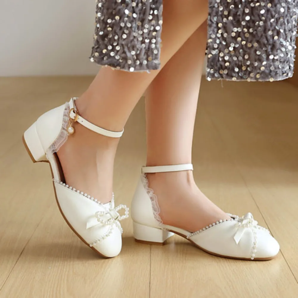 

Женские туфли на низком каблуке в стиле Лолита 2026: роскошные, с кристаллами, милым бантом, белые, розовые, черные, свадебные туфли для девочек, большие размеры до 45