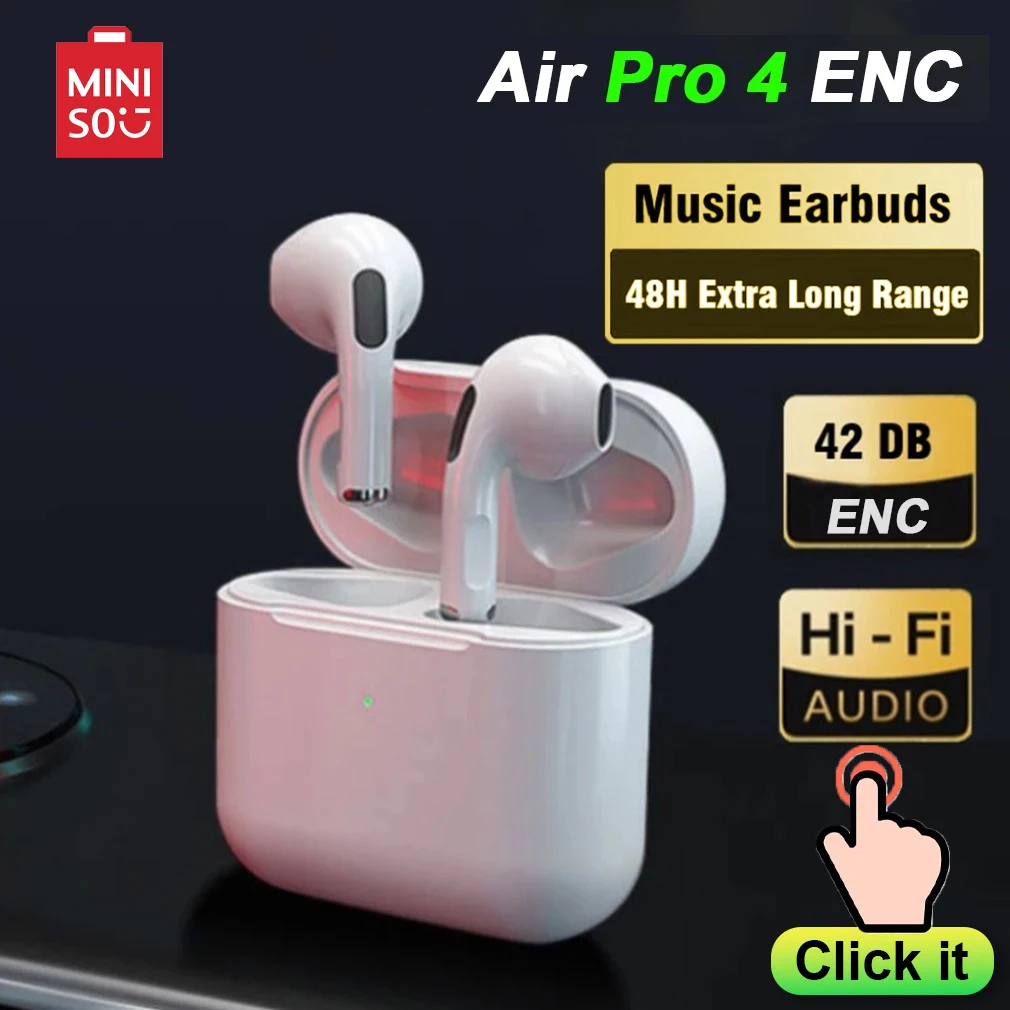 سماعات أذن Air Pro 4 True اللاسلكية داخل الأذن TWS Pods سماعات طويلة الاستعداد للجري سماعات أذن رياضية سماعات موسيقى مع ميكروفون