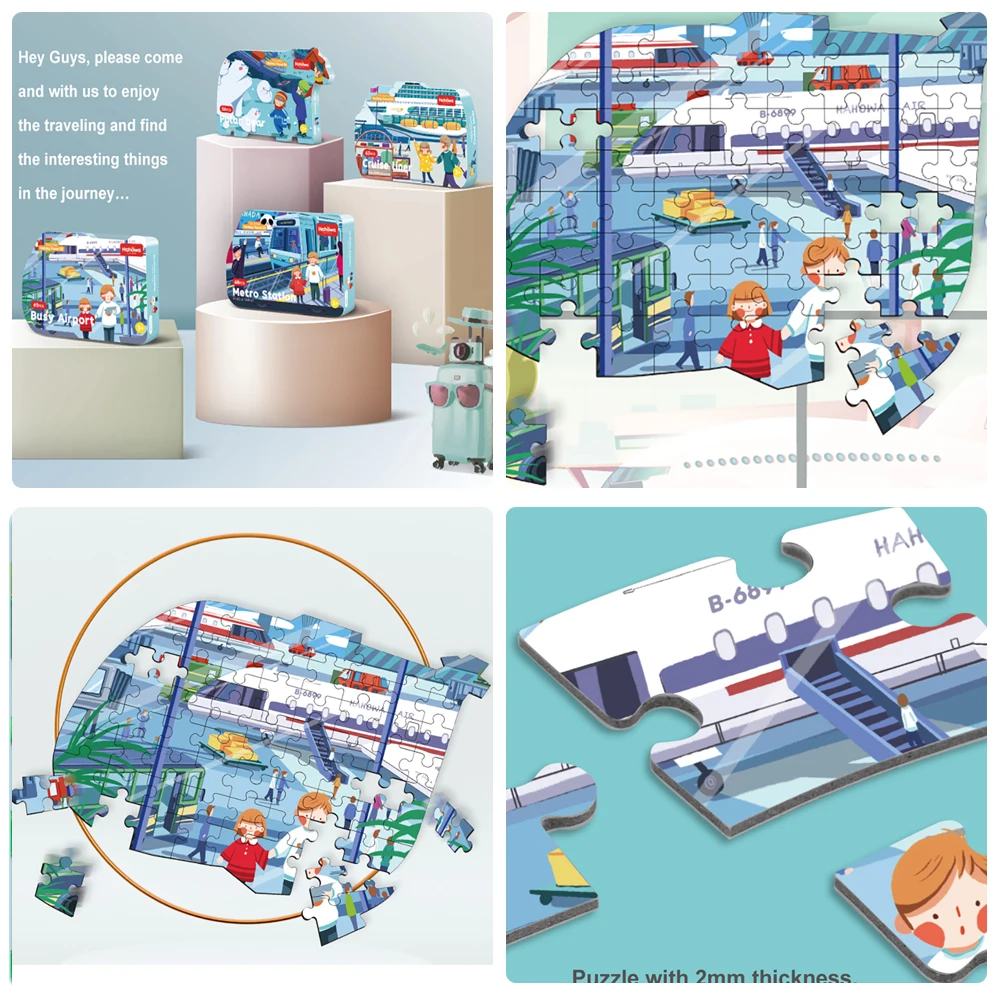 漫画パズル子供のためのモンテッソーリ教育学習ゲーム子供テーブルゲーム Diy 不規則な形状のパズルのおもちゃクリスマスギフト