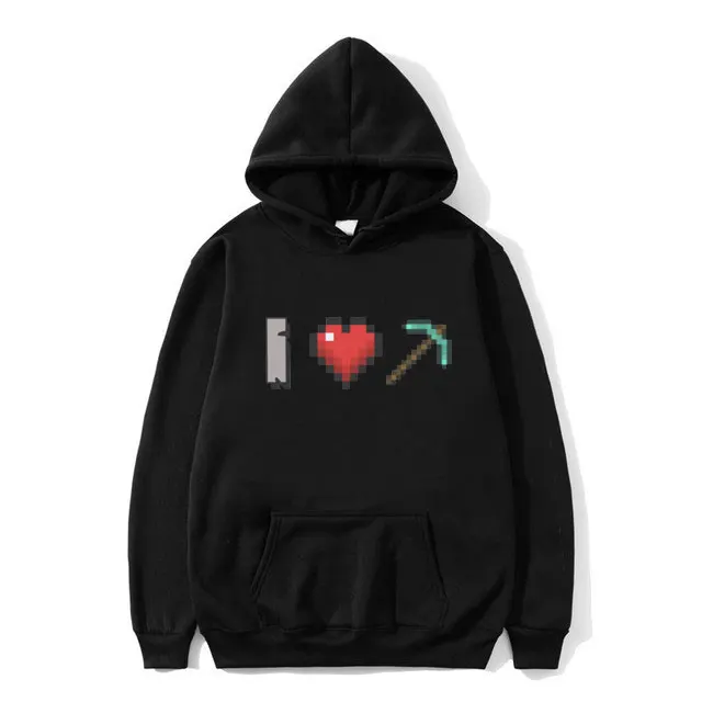 ICH Liebe Bergleute Hoodie Otaku Spiel Lustige Meme Sweatshirt Männer Frauen Mode Lässig Trainingsanzug Männlich Vintage Übergroßen Pullover Hoodies