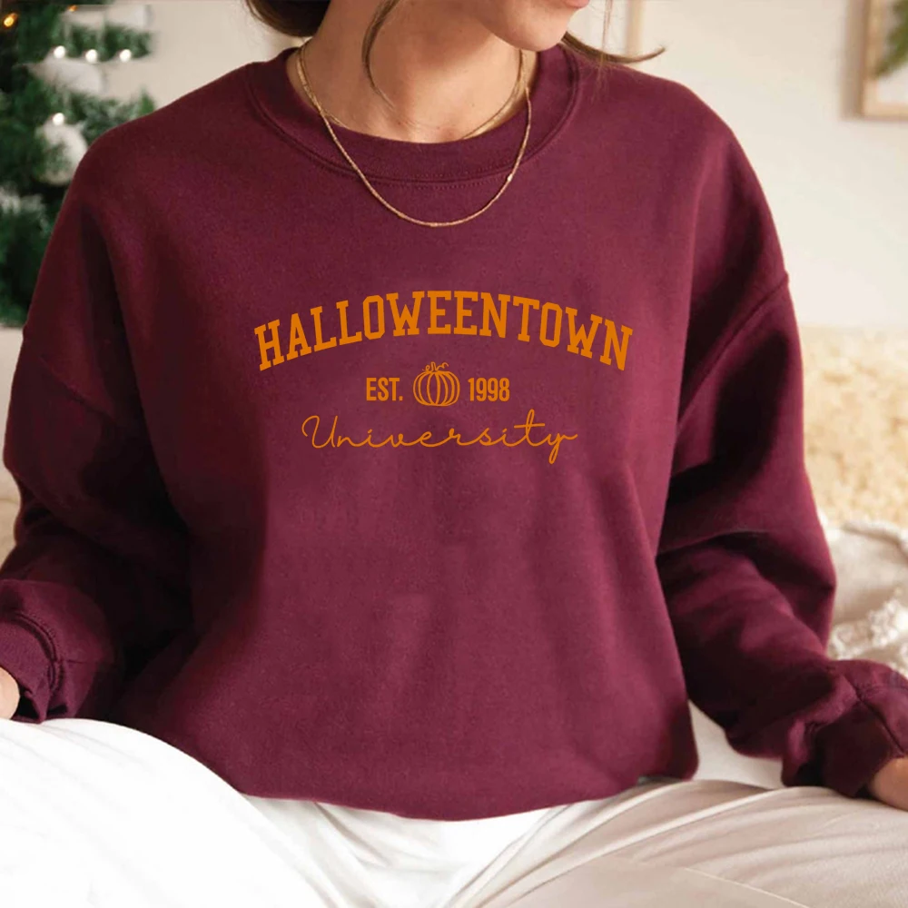 Halloweentown University Sweatshirt Halloween Crewneck Sweatshirts HalloweenTown 1998 Hoodie Fall Casual Graphic Hoodies Tops