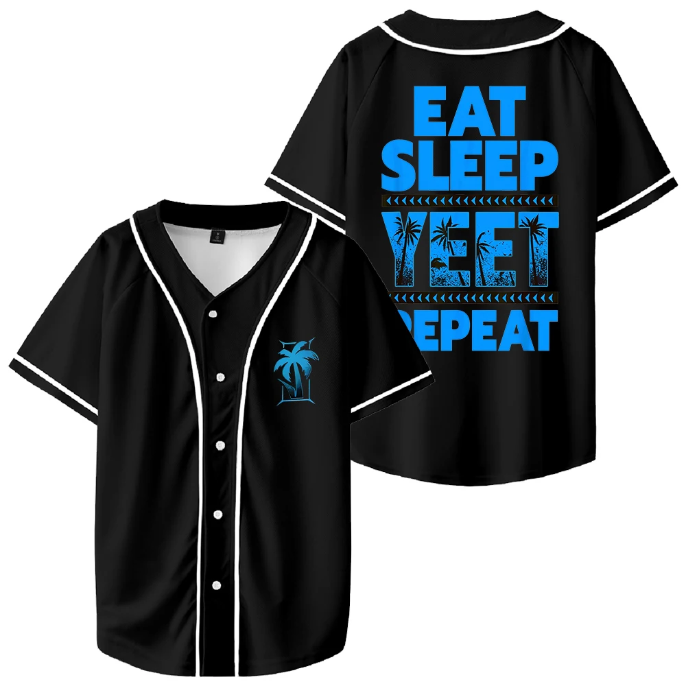 

Jey Uso Eat Sleep Yeet Repeat Baseball Jersey V-Neck Short Sleeve Streetwear Tee Men Women University Uniform Tops