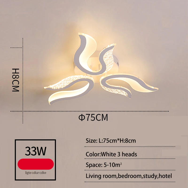 Moderne Led Plafondlamp, Slimme Dimmende Afstandsbediening, Afstandsbediening En App-Bediening, Verstelbare Helderheid Plafondverlichting