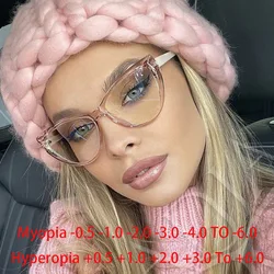 Retra Cat Eye Frame Clear Lens Bril Eenvoudige Bijziendheid Nerd Bril Graden-0.5 -1.0 -2.0 -3.0 -4.0 Tot-6.0