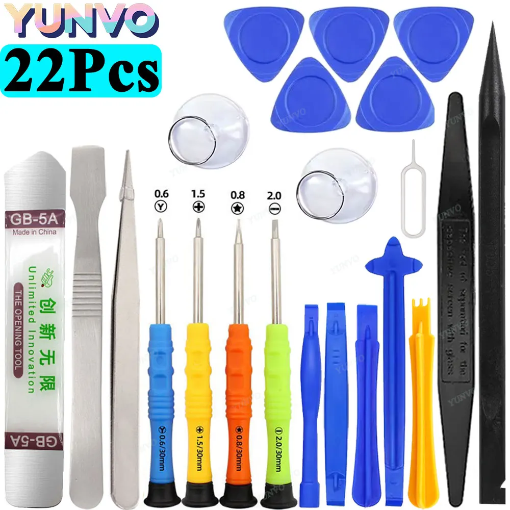 22 in 1 Spudger Pry Screwdriver Set Mobile Phone Tablet Laptop LCD Screen Repair Opening Tool Kit for iPhone Samsung Xiaomi iPad