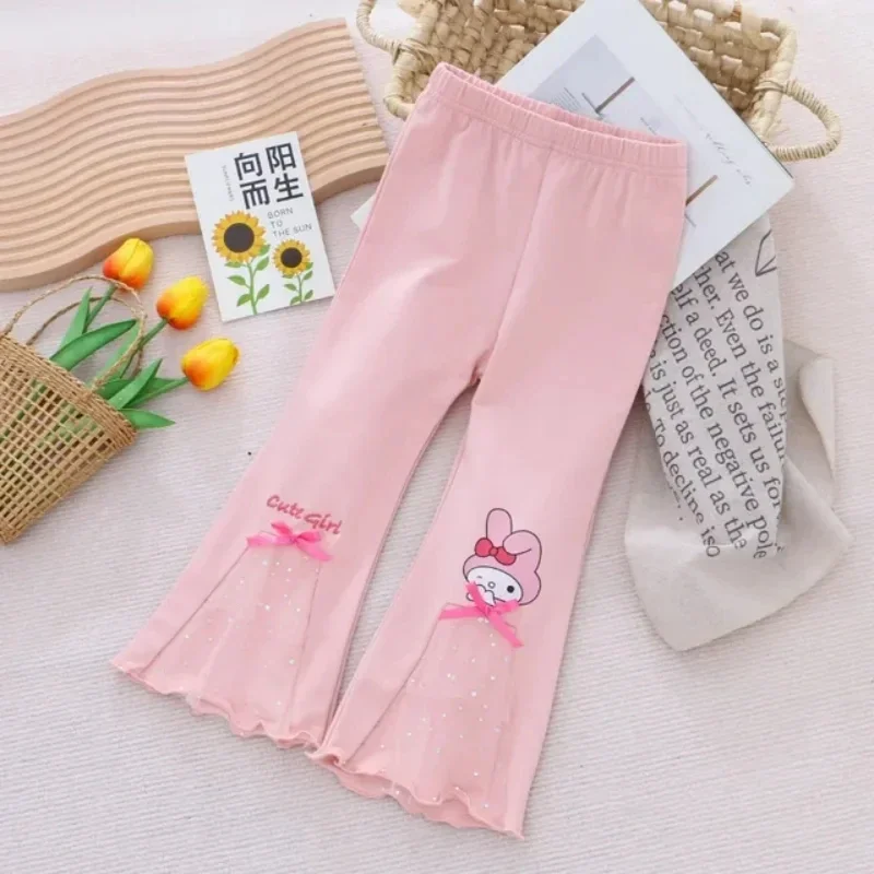 Pantalon décontracté Sanurgente My Melody pour enfants, pantalons de dessin animé Y2K, Cinnamoroll, Kuromi Anime, mode, doux, Kawaii, mignon, cadeaux pour enfants