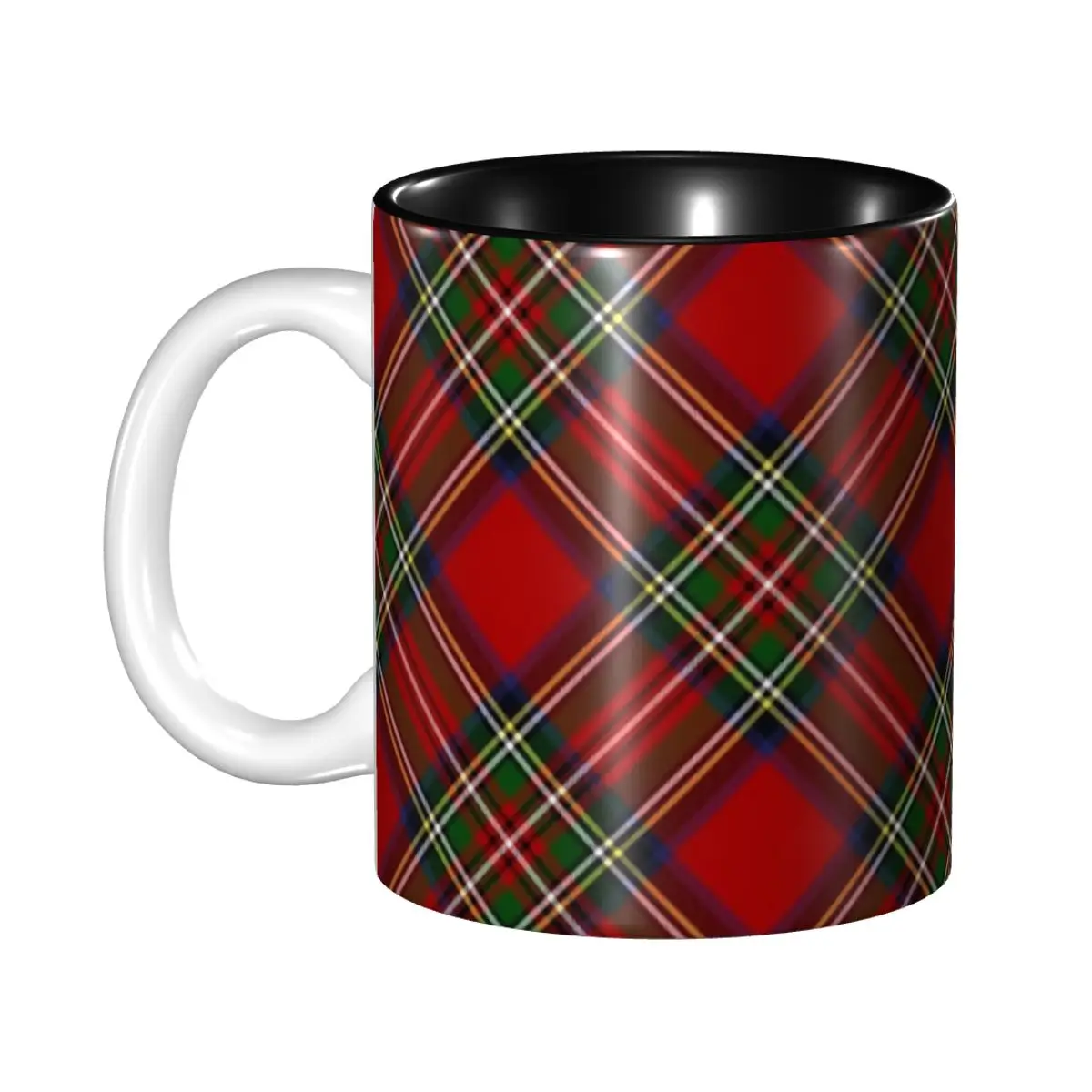 

Royal Stewart Tartan Cross Plaid Mug Funny Ceramic Coffee Cups Tea Mugs Milk Cup Drinkware Gift for Woman Man