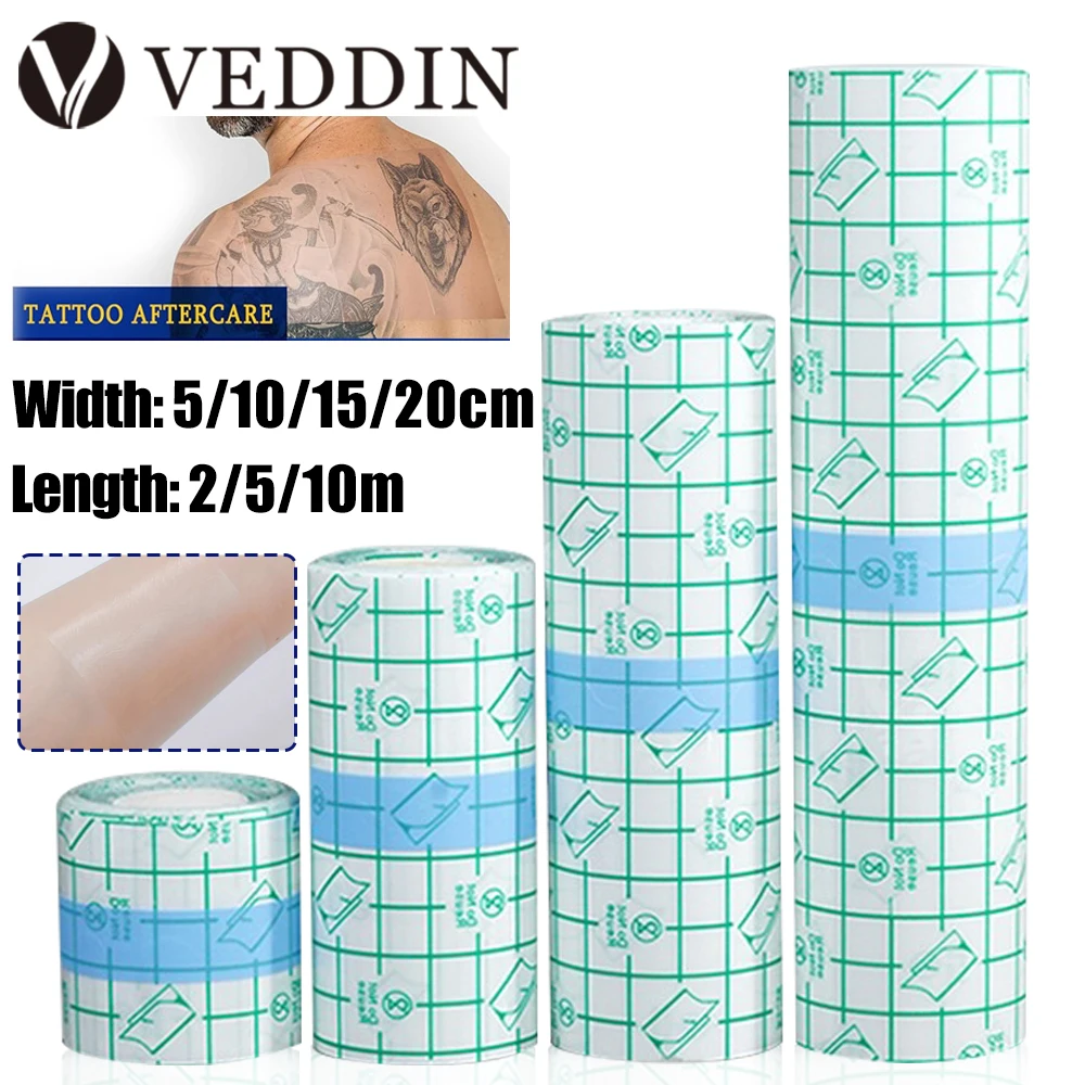 

2/5/10m Tattoo Film Waterproof PU Tape for Tattoo Aftercare Protective Skin Healing Adhesive Bandages Repair Tattoo Accessories