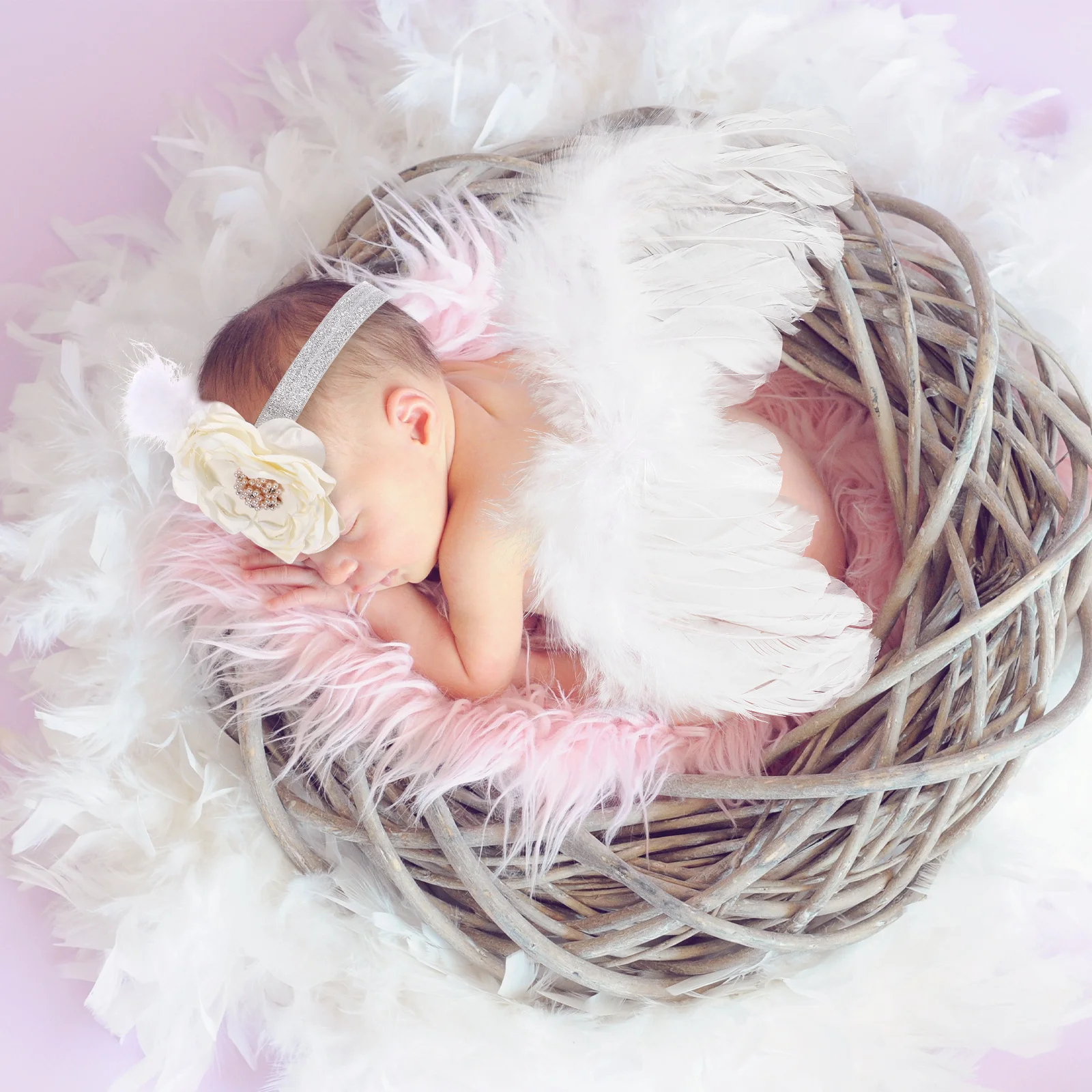 

1 Set Newborn Photography Prop Toddler Angel Cosplay Headband Baby Photo Props Infant Fairy Party Supplies Costume Decorative