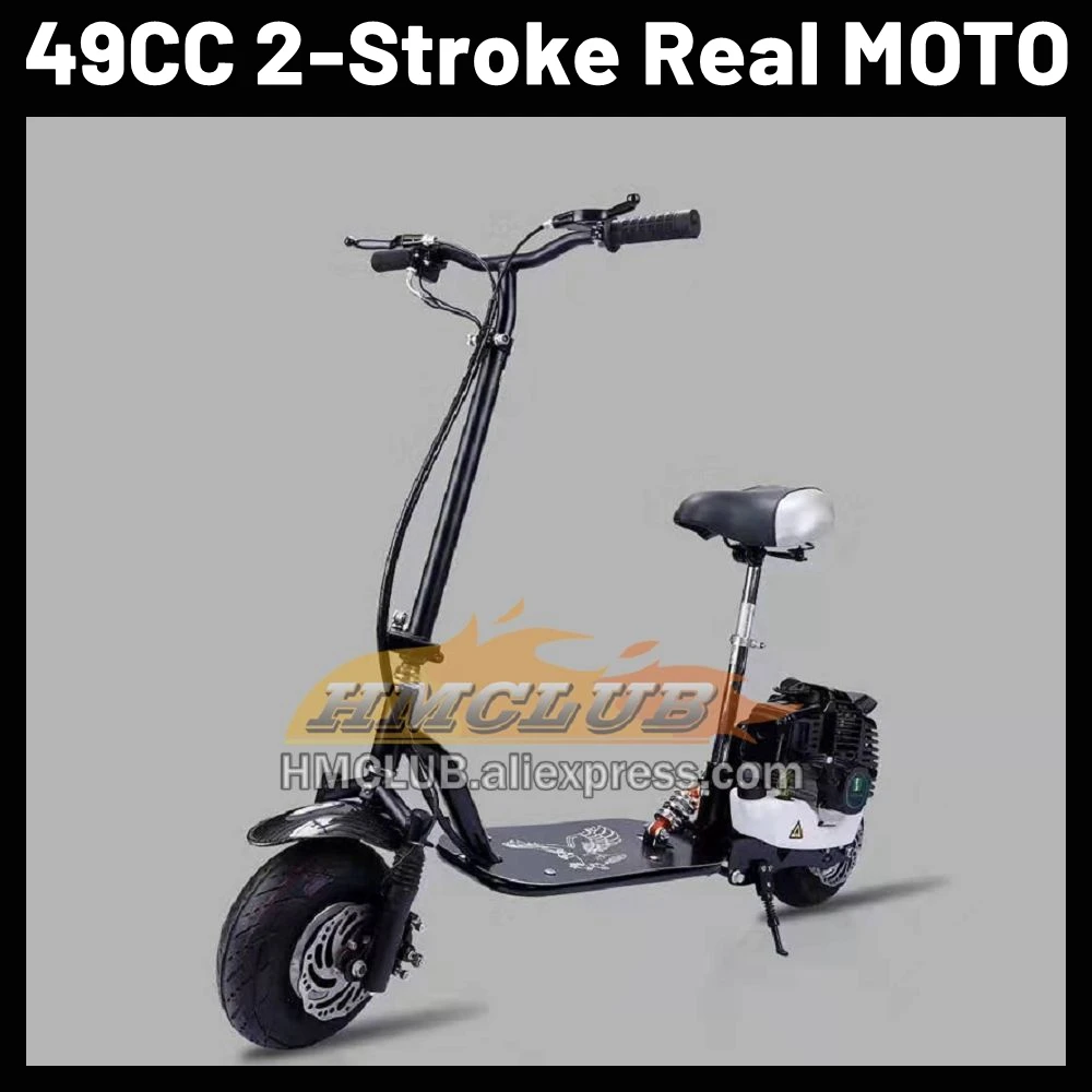 On Sale 49CC 2 Stroke Gasoline Scooter Fashion Men Women 50CC Motorbike Racing MOTO Bike Discount Promotion Gas Adult Motorcycle