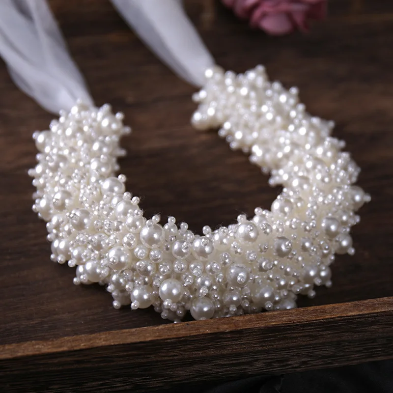 Baroque Trendy Style Pearl Hairband Headband Tiara For women Prom Party Bridal Wedding Hair Accessories Jewelry Band Headband