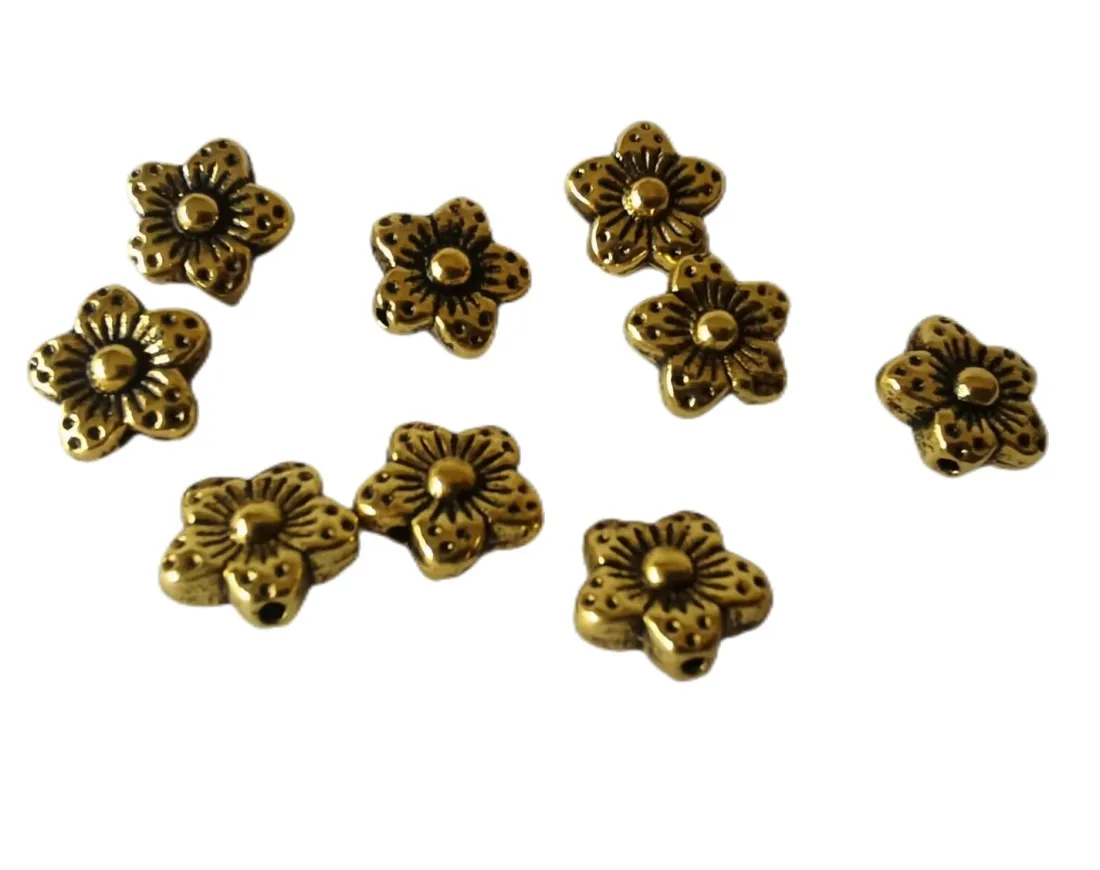 240Pcs Antiqued gold silver flower spacer beads 9mm A15 for jewelry making