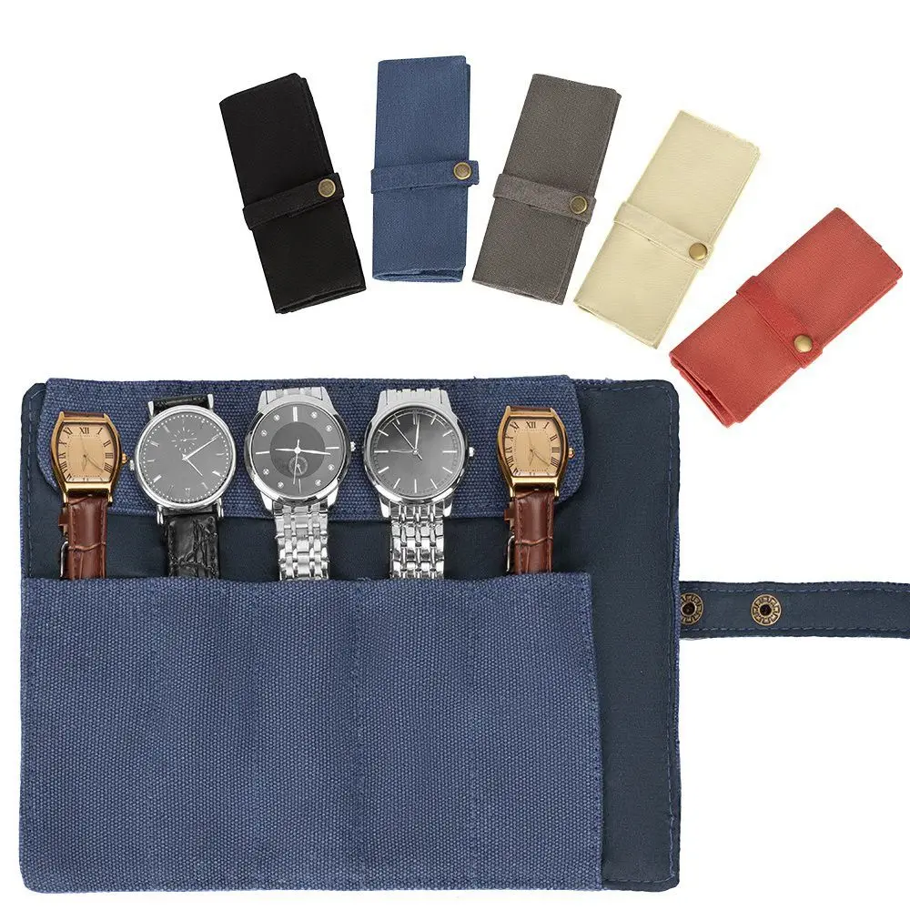 Bracelets Packing Watch Strap Organizer Canvas Necklace Storage Bag Watch Roll Case Watch Roll Bag Watch Strap Storage Bag