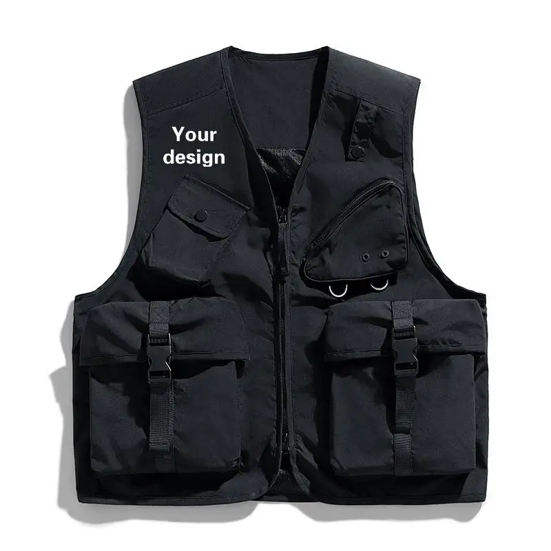 Summer Men's And Women's Multi Pocket Workwear Vest Seasonal Leisure Outdoor Fishing Hiking Tourism Vest Work Customized Pattern