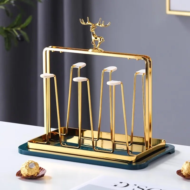 

Cup holder drain storage rack upside down shelf teacup holder foreign wine cup glass cup tray for home use
