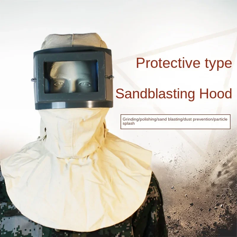 Sand Blasting Cap Industrial Dust Proof Cap Anti Wind Respirator Sandblasting Helmet Painting Protective Mask